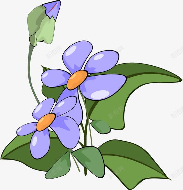 手绘紫色花卉稿png免抠素材_新图网 https://ixintu.com 彩绘花矢量图 手绘花卉素材