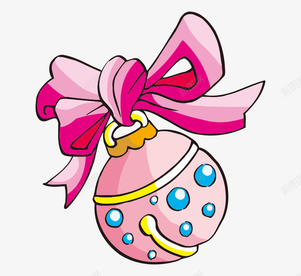 粉色圣诞球png免抠素材_新图网 https://ixintu.com 圣诞球 手绘 粉色的圣诞球