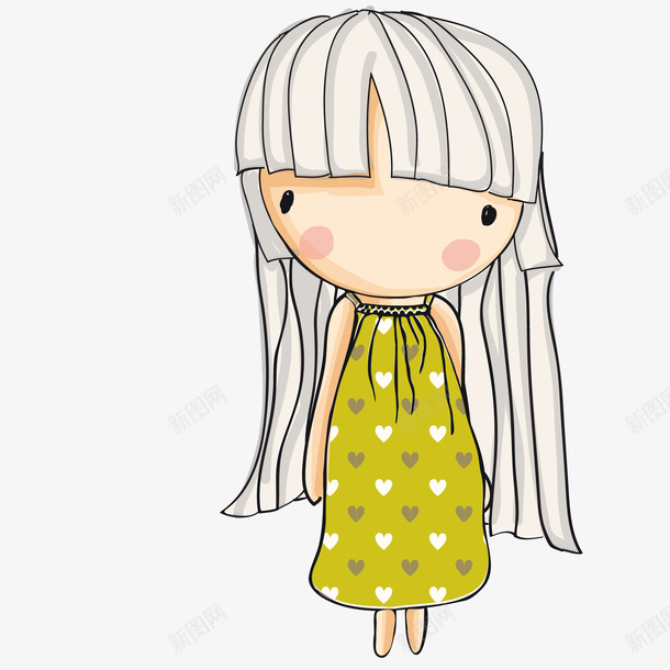 卡通女孩矢量图ai免抠素材_新图网 https://ixintu.com 卡通女孩 可爱 女孩 彩绘 手绘 矢量图