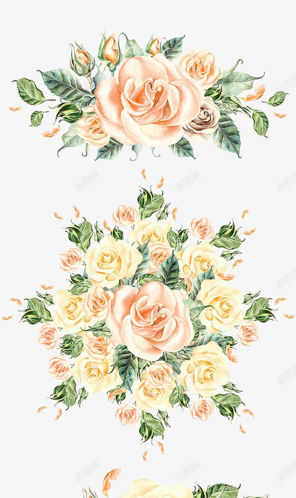 橙色清新花朵装饰图案png免抠素材_新图网 https://ixintu.com 免抠PNG 橙色 清新 花朵 装饰图案