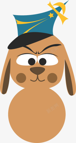 蓝色帽子的警犬素材