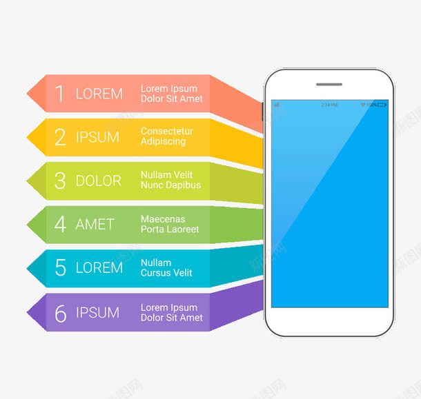 手机信息图png免抠素材_新图网 https://ixintu.com 信息图 扁平化 手机