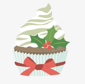 圣诞风纸杯蛋糕png免抠素材_新图网 https://ixintu.com 圣诞风纸杯蛋糕 白色 蝴蝶结