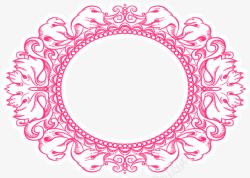 粉色婚礼花纹图标素材