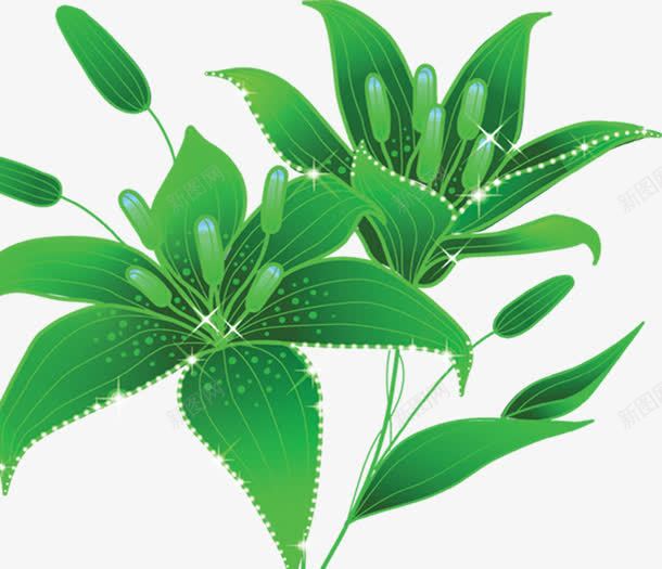绿色唯美花朵植物创意png免抠素材_新图网 https://ixintu.com 创意 植物 绿色 花朵