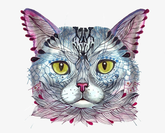 创意猫插画png免抠素材_新图网 https://ixintu.com 创意 彩色 插画 猫 艺术