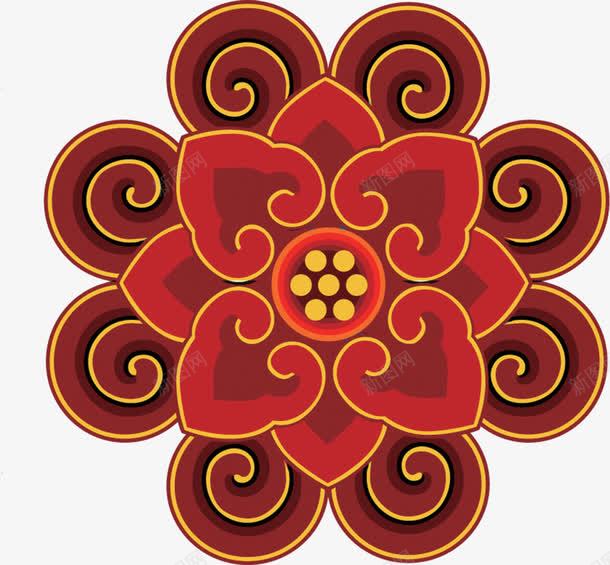 红色花朵花纹古典png免抠素材_新图网 https://ixintu.com 古典 图片 红色 花朵 花纹