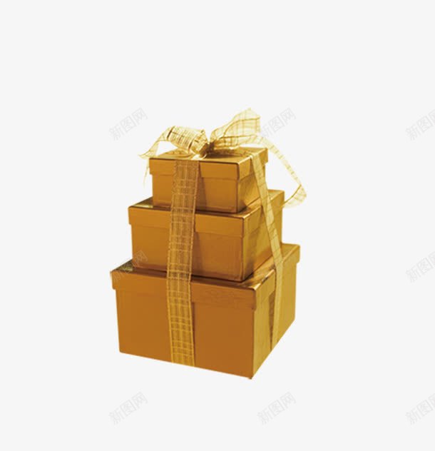 金色礼盒装饰图案png免抠素材_新图网 https://ixintu.com 免抠PNG 礼盒 装饰图案 金色