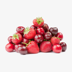 新鲜水果草莓樱桃素材