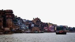 瓦拉印度圣城瓦拉纳西风景一高清图片