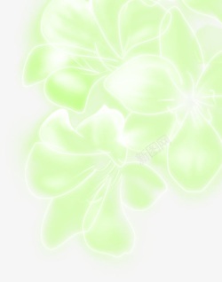 绿色梦幻花朵装饰素材
