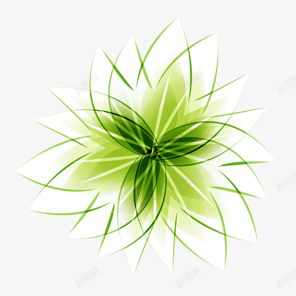 绿色条纹花朵png免抠素材_新图网 https://ixintu.com 条纹素材 条纹花朵 绿色花朵 花朵