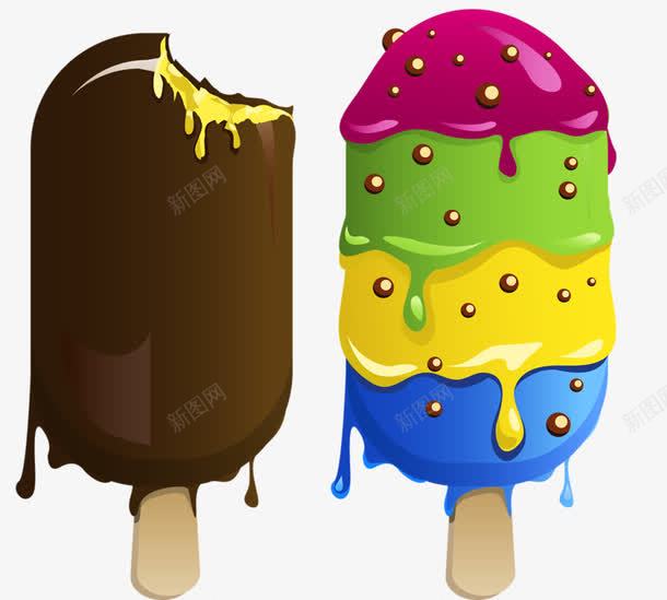 彩色冰淇淋png免抠素材_新图网 https://ixintu.com 冰棒 奶油 巧克力 食物