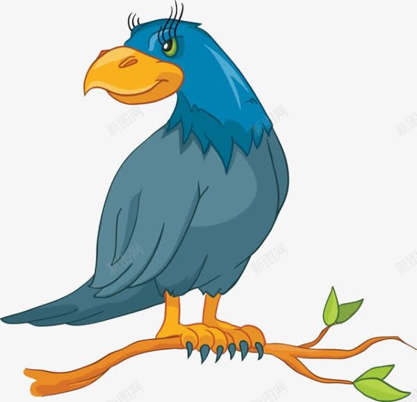 卡通树上的鸟png免抠素材_新图网 https://ixintu.com 卡通 树上 树枝 蓝色 鸟