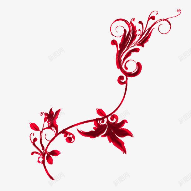 红色古风装饰花朵png免抠素材_新图网 https://ixintu.com 古风 红色 花朵 装饰