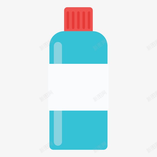 蓝色水瓶png免抠素材_新图网 https://ixintu.com 扁平化 水瓶 素材 蓝色
