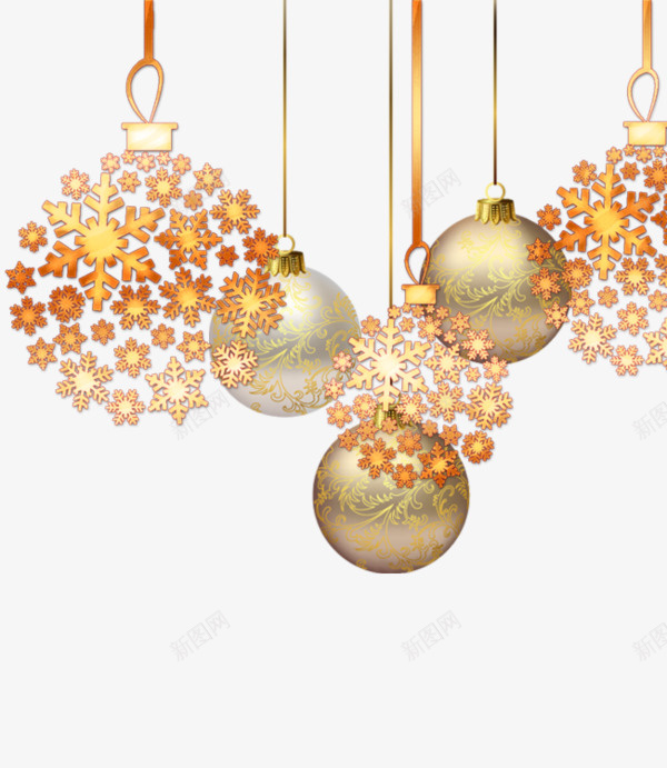 金色圣诞装饰球png免抠素材_新图网 https://ixintu.com 圣诞 圣诞节 装饰 装饰球