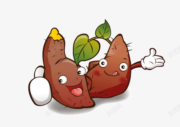 手绘红薯人物png免抠素材_新图网 https://ixintu.com 卡通红薯 手绘红薯 红薯人物