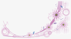 紫色花卉矢量图素材