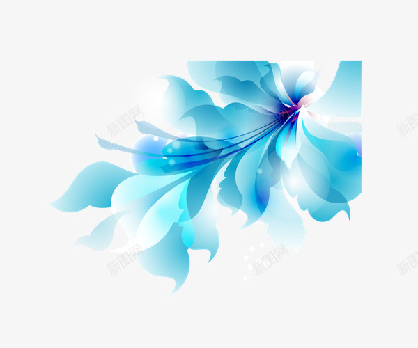 蓝色唯美花朵装饰png免抠素材_新图网 https://ixintu.com 素材 花朵 蓝色 蓝色花朵 装饰