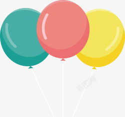 三个彩色气球矢量图素材