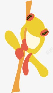 黄色树蛙卡通效果素材