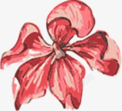 手绘红色花朵复古装饰素材