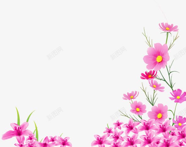 手绘粉色艺术花朵植物清新png免抠素材_新图网 https://ixintu.com 植物 清新 粉色 艺术 花朵