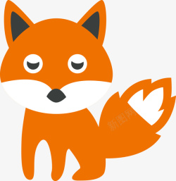 橙色狐狸矢量图素材