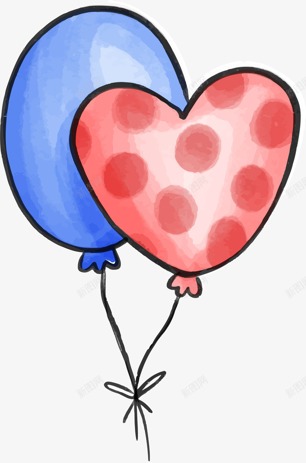 手绘气球png免抠素材_新图网 https://ixintu.com 卡通装饰 婴儿 小气球 彩色底纹 矢量图案 简约装饰