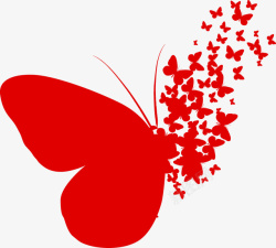 抽象红色蝴蝶图案矢量图素材