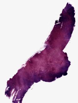 手绘紫色水彩墨迹素材