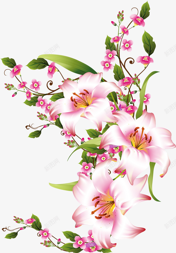手绘粉色花朵图案png免抠素材_新图网 https://ixintu.com 图案 手绘 粉色 花朵
