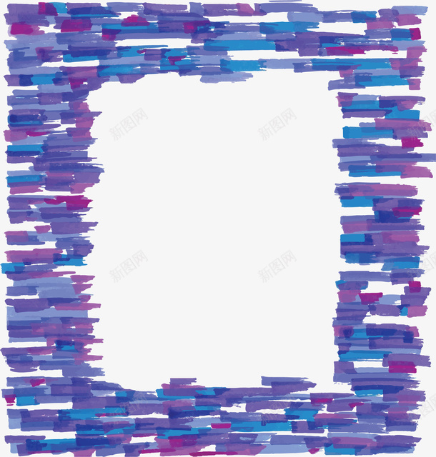 蓝紫色抽象条纹边框矢量图ai免抠素材_新图网 https://ixintu.com 几何边框 抽象边框 条纹 条纹边框 矢量png 蓝紫色 矢量图