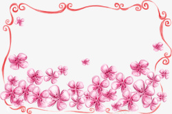 粉色花花边框素材