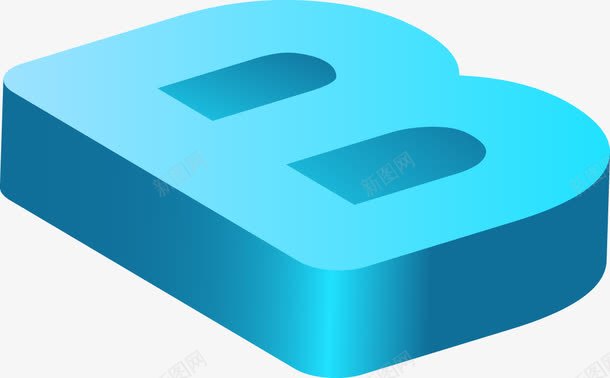 蓝色立体字母图标png免抠素材_新图网 https://ixintu.com 图标 字母 立体 蓝色