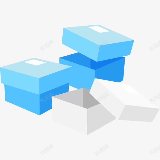 蓝色鞋盒png免抠素材_新图网 https://ixintu.com 蓝色 蓝色鞋盒 鞋盒