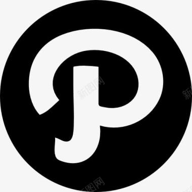 Pinterest的字母标志在圈图标图标