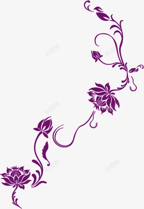 紫色中国风花朵png免抠素材_新图网 https://ixintu.com 中国风 紫色 花朵
