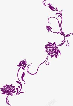 紫色中国风花朵素材