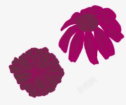 紫色花朵简笔画素材
