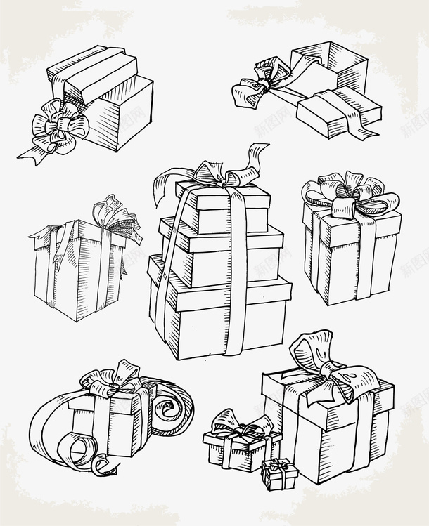 礼物矢量图eps免抠素材_新图网 https://ixintu.com 免费矢量下载 礼物 礼物盒 绘画 矢量图