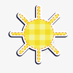 黄色贴布太阳矢量图素材