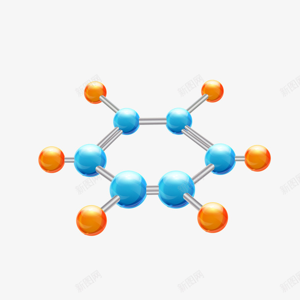 物理分子png免抠素材_新图网 https://ixintu.com 分子 矢量装饰 蓝色 装饰 装饰画 黄色