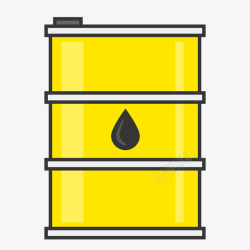 一桶扁平化的黄色石油矢量图素材