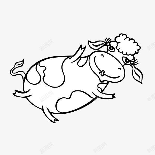 手绘动物牛卡通可爱png免抠素材_新图网 https://ixintu.com 动物 卡通 可爱 手绘 牛