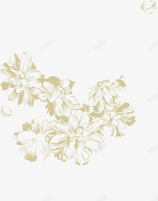 手绘唯美婚礼花朵png免抠素材_新图网 https://ixintu.com 婚礼 花朵