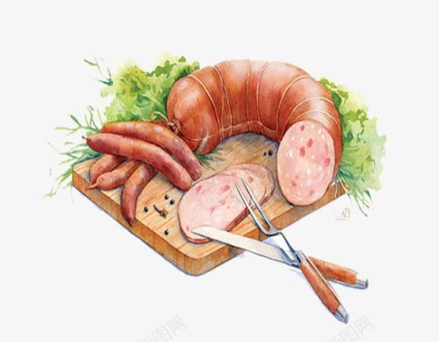卡通火腿食物图标图标