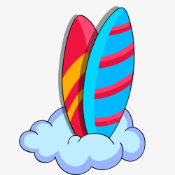 冲浪板活动彩色手绘纹理冲浪板元素矢量图高清图片