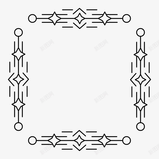 星星图案边框png免抠素材_新图网 https://ixintu.com 四方形 手绘 星星 简笔 边框